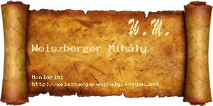 Weiszberger Mihály névjegykártya